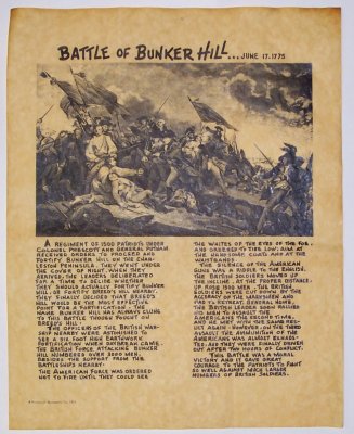 Battle of Bunker Hill antiqued parchment replica document